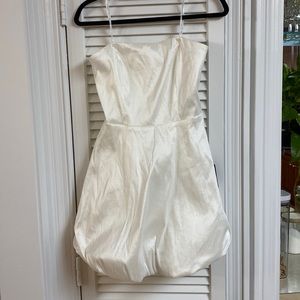 Lulus White Bubble-Hem Mini dress